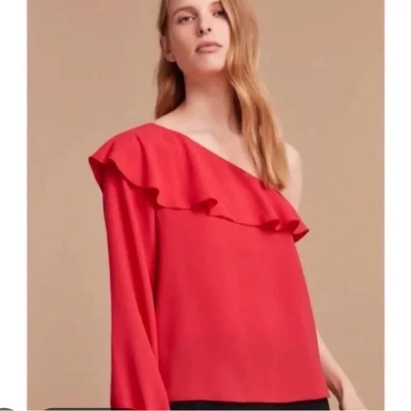 Wilfred Black One-Shoulder Ruffled Top - Picture 5 of 6